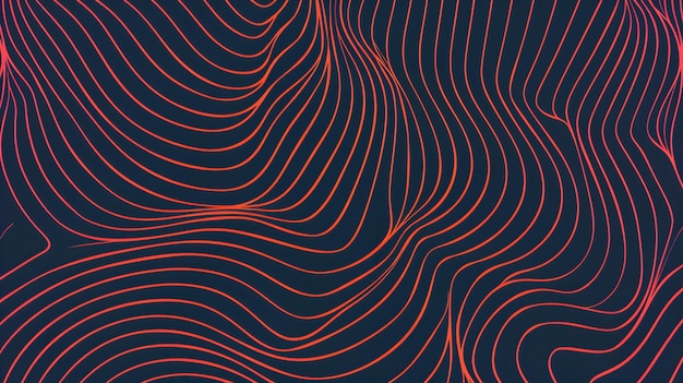 kontur topograficzne linie falowe tło czerwony abstrakcyjny wzór tekstura na ciemnym tle