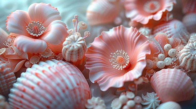 Koralowe pastelowe wieńce z muszli ślubnych