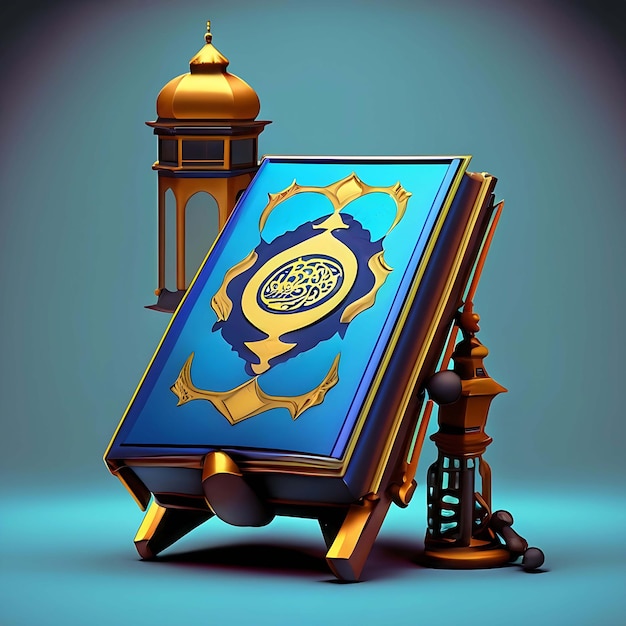 KoranMuzułmańska święta księga umieszczona na steampunku