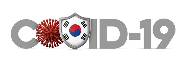 Korea południowa Covid koronawirusowa tarcza ochronna d render