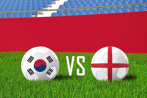 Korea Południowa kontra Anglia na stadionie