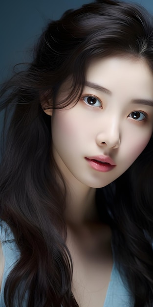 Koreańska piękna aktorka o niebieskich oczach