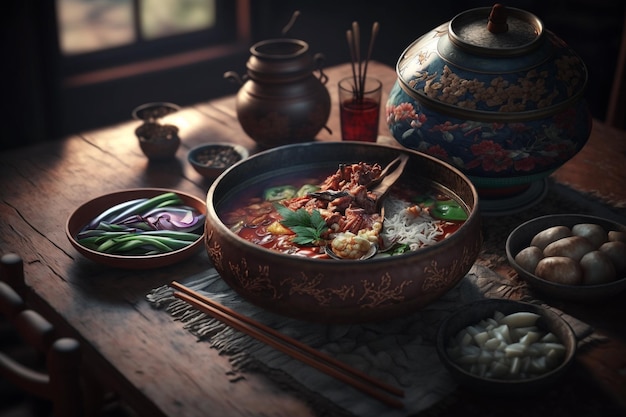 Koreańska tradycyjna kuchnia azjatycka stylowa i kreatywna