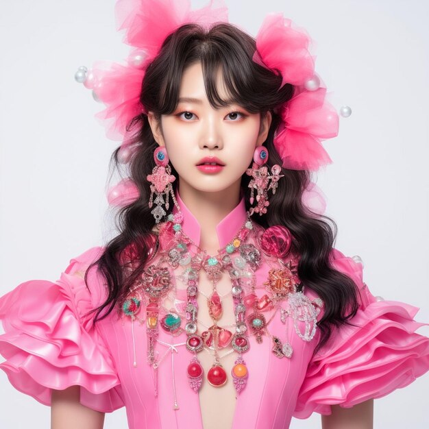 Koreańskie dziewczyny w stroju Barbie i makijażu Barbie