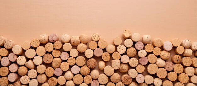 Zdjęcie korki do wina na odosobnionym pastelowym tle