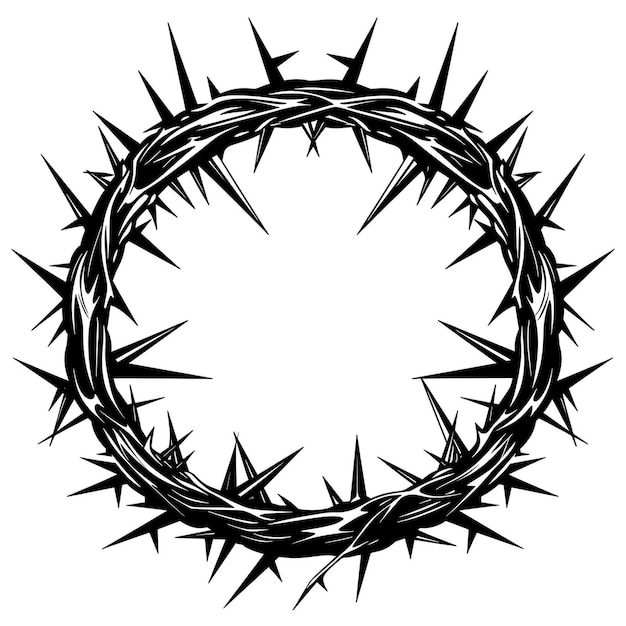 Korona cierniowa w stylu vintage Znak męki Chrystusa Korona Jezusa Ilustracja wektorowa