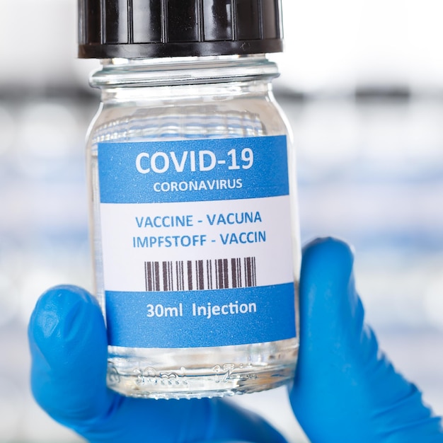 Koronawirus Butelka szczepionki Corona Virus COVID19 Szczepionki Covid kwadratowe