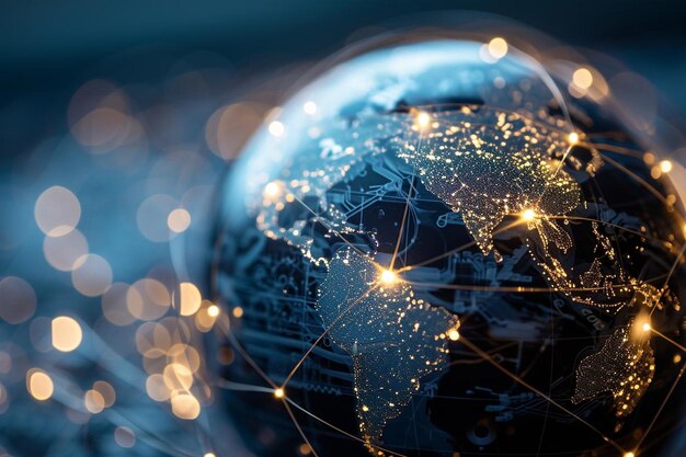 Korporacyjne tło technologii sieci cyfrowej Blue Globe