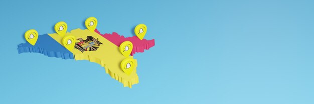Korzystanie ze Snapchata w Mołdawii na potrzeby telewizji społecznościowej i tła strony internetowej okrywa puste miejsce