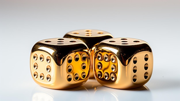 Kości z złotymi monetami koncepcja hazardu
