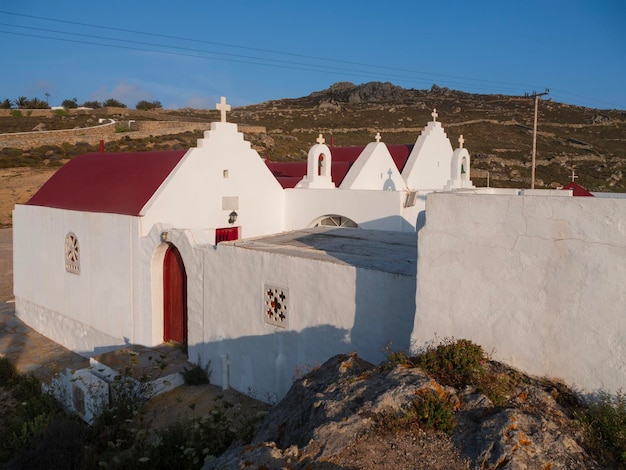 Zdjęcie kościół św. potapiusza na wyspie mykonos w grecji