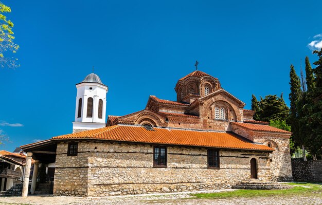 Zdjęcie kościół świętej marii perybleptos w mieście ohrid w macedonii północnej