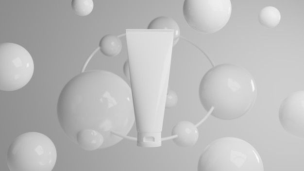 Kosmetyczna butelka serum do pielęgnacji skóry 3d renderowania ilustracja makieta medyczny balsam z kroplomierzem produkt