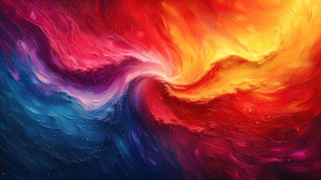 Kosmiczna fuzja ognistych kolorów Abstrakcyjna sztuka