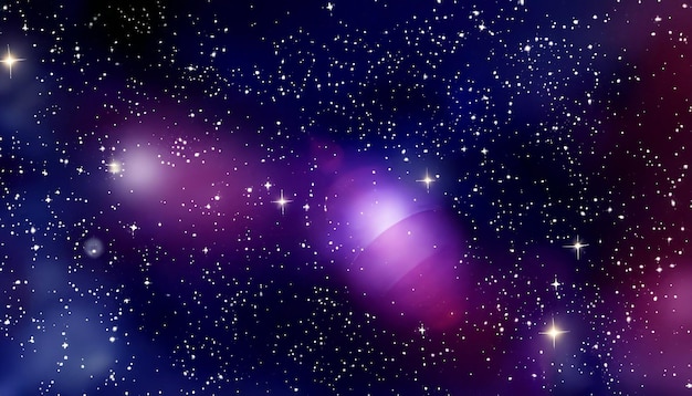 Kosmiczna podróż Bezpłatne zdjęcie przestrzeni kosmicznej z tłem gwiezdnym i świecącymi gwiazdami Odkryj realistyczne