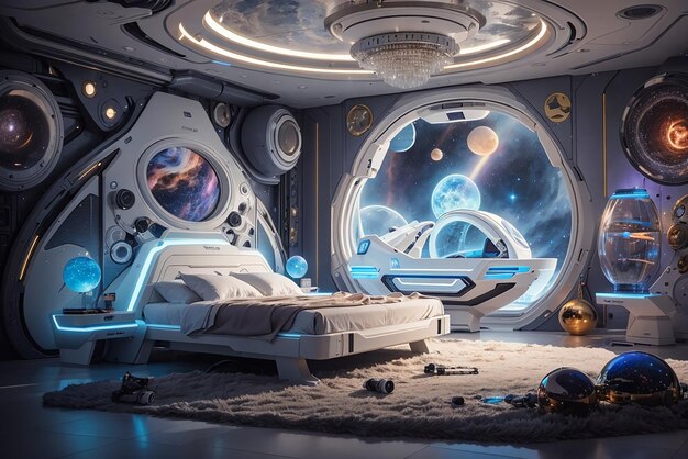 Zdjęcie kosmiczne ciekawostki futurystyczna sypialnia z pozaziemskimi artefaktami