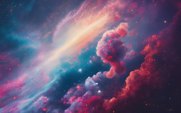 Kosmiczne gwiazdy Galaktyki Kolorowe tapety Tło Abstrakcyjna ilustracja artystyczna cyfrowa