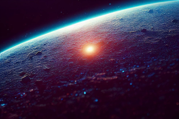 Kosmiczny krajobraz kolorowa tapeta science fiction z nieskończoną przestrzenią kosmiczną