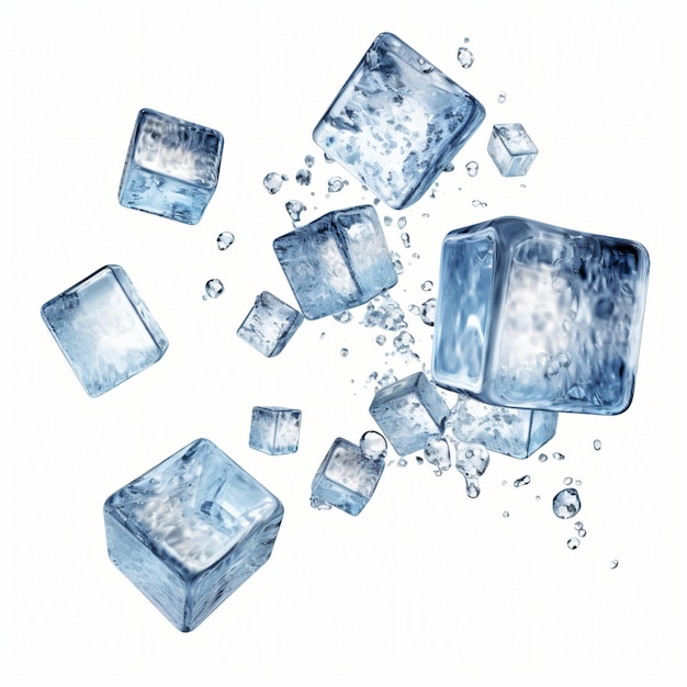 kostka lodu akwarela ilustracja na białym tle zamrożony lód png