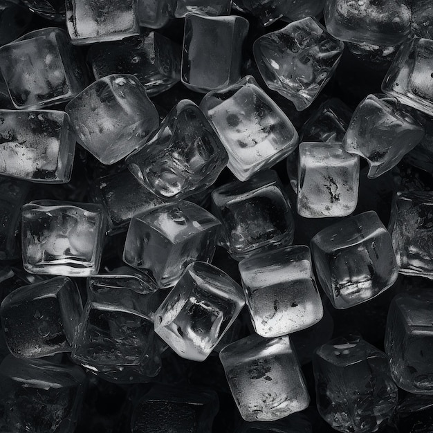 kostki lodu w palecie monochromatycznej