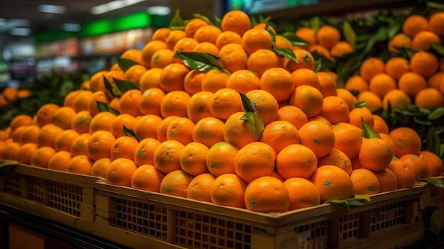 Kosz pomarańczy na zielonym tle i znak z napisem " pomarańcze ".