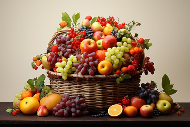Zdjęcie kosz z owocami.
