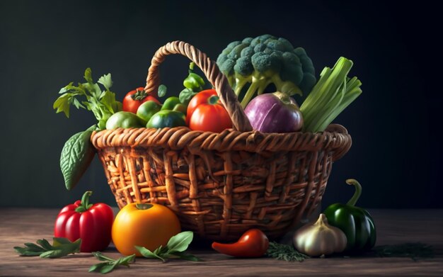 Zdjęcie kosz z warzywami
