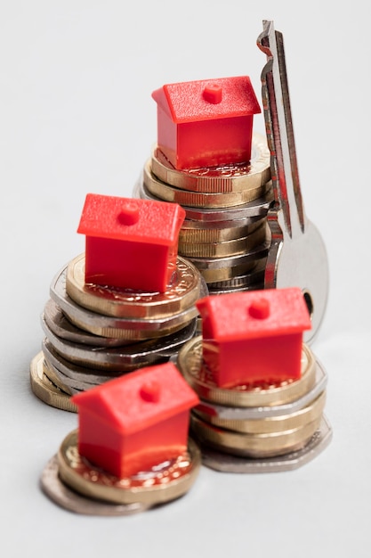 Koszt mieszkania Czerwony dom z brytyjską walutą