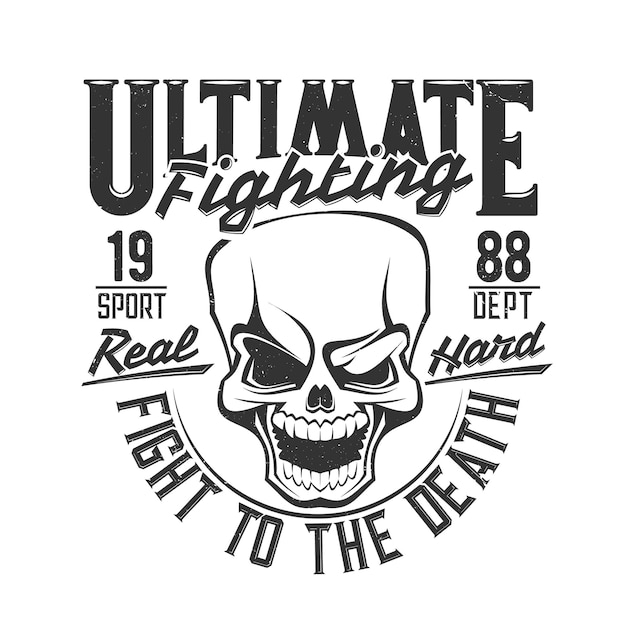 Koszulka bokserska z nadrukiem czaszki Fight Club