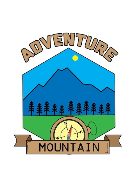 Zdjęcie koszulka mountain advebture projekt logo i naklejki