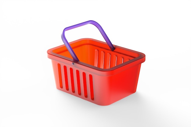 Koszyk na białym tle ilustracja renderowania 3D
