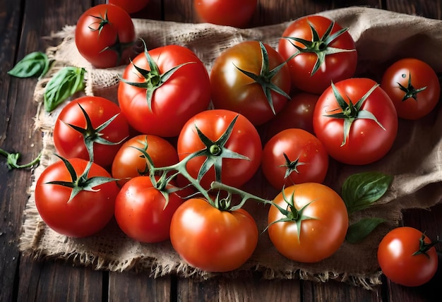 koszyk pomidorów z pomidorem na ich górze