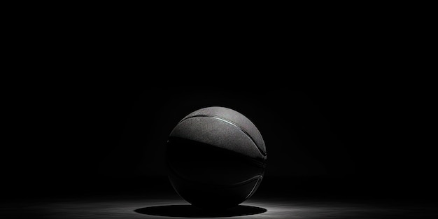 Koszykówka na czarnym minimalistycznym elegancji ciemnym pięknie