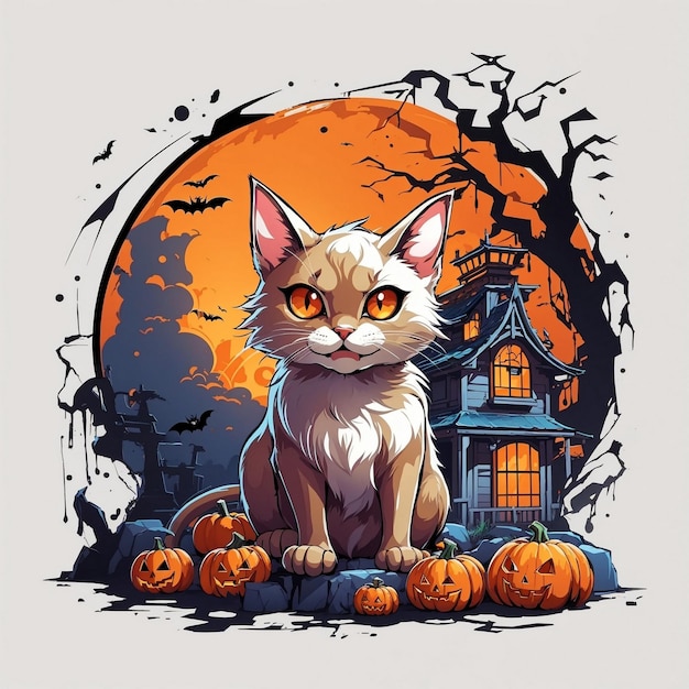 Kot abisyński świętujący Halloween 4