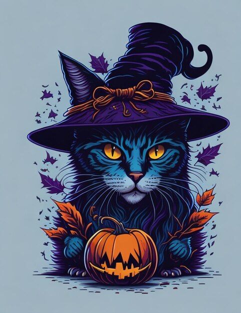 kot czarny wektor halloween