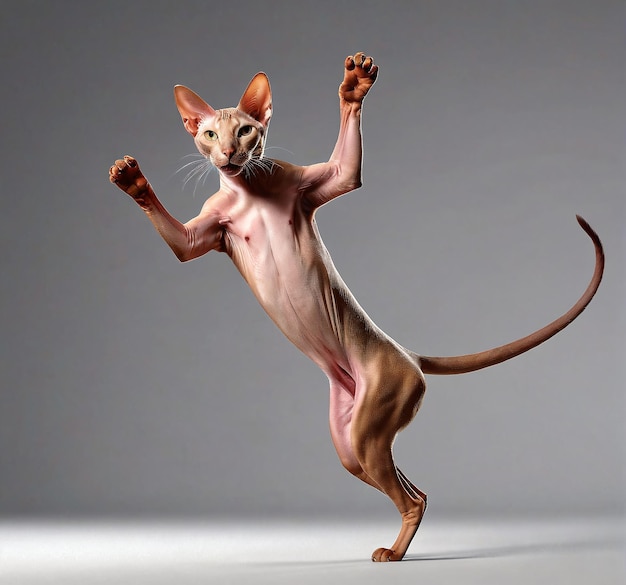 Zdjęcie kot kot kot zwierzę domowe kot tańczy w powietrzu