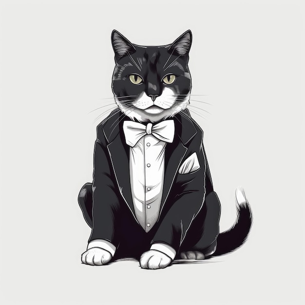 kot modna płaska ilustracja narysowana w ilustratorze adobe