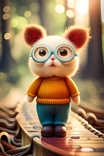 Kot w okularach i swetrze