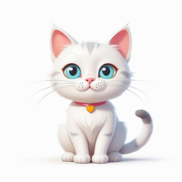 kot w podstawowym trybie w stylu kreskówki na prostym białym tle