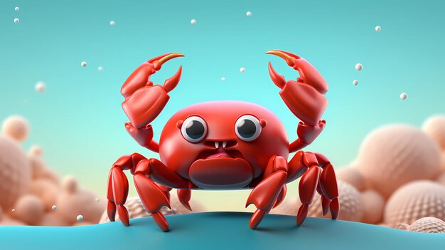 Krab 3D urocze proste tło