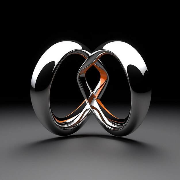 Zdjęcie krąg stalowy kulkowy elegantny projekt logo 3d rendering mockups metalowy dyson sfery pływającej