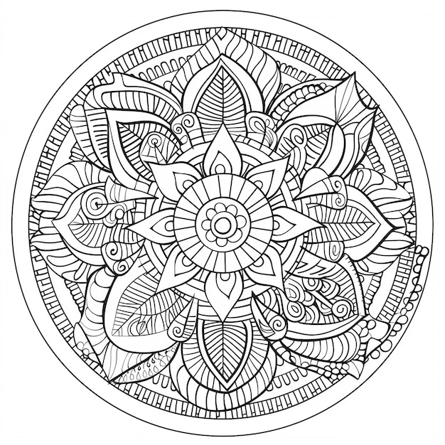 Krąg z kwiatowym rysunkiem, na którym jest napisane mandala