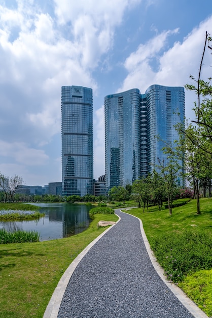 Krajobraz Architektoniczny Widok Ulicy Chengdu Financial Center, Syczuan