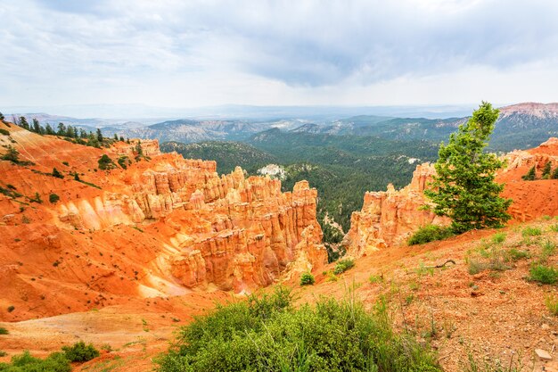 Krajobraz Bryce Canyon ze szczytu góry