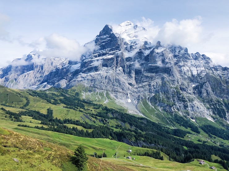 Zdjęcie krajobraz gór grindelwald