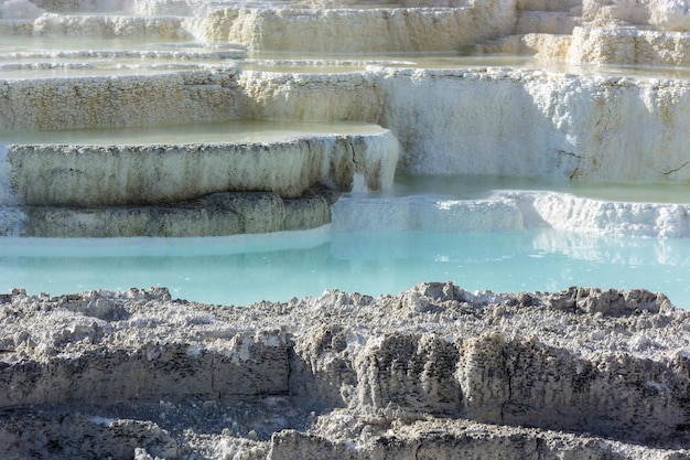 Krajobraz Mammoth Hot Springs W Parku Narodowym Yellowstone