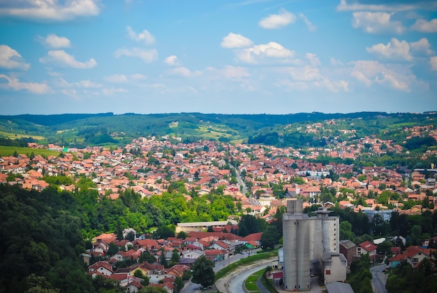 Krajobraz miasta na tle nieba