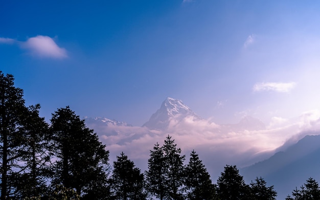 Krajobraz Pasma Górskiego Annapurna W Nepalu