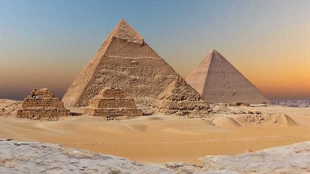 Krajobraz piramid w Gizie w Egipcie