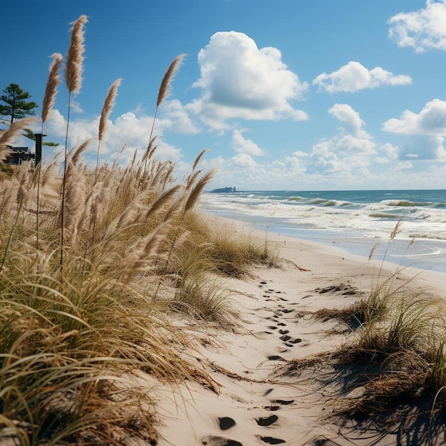 Krajobraz przybrzeżnej plaży